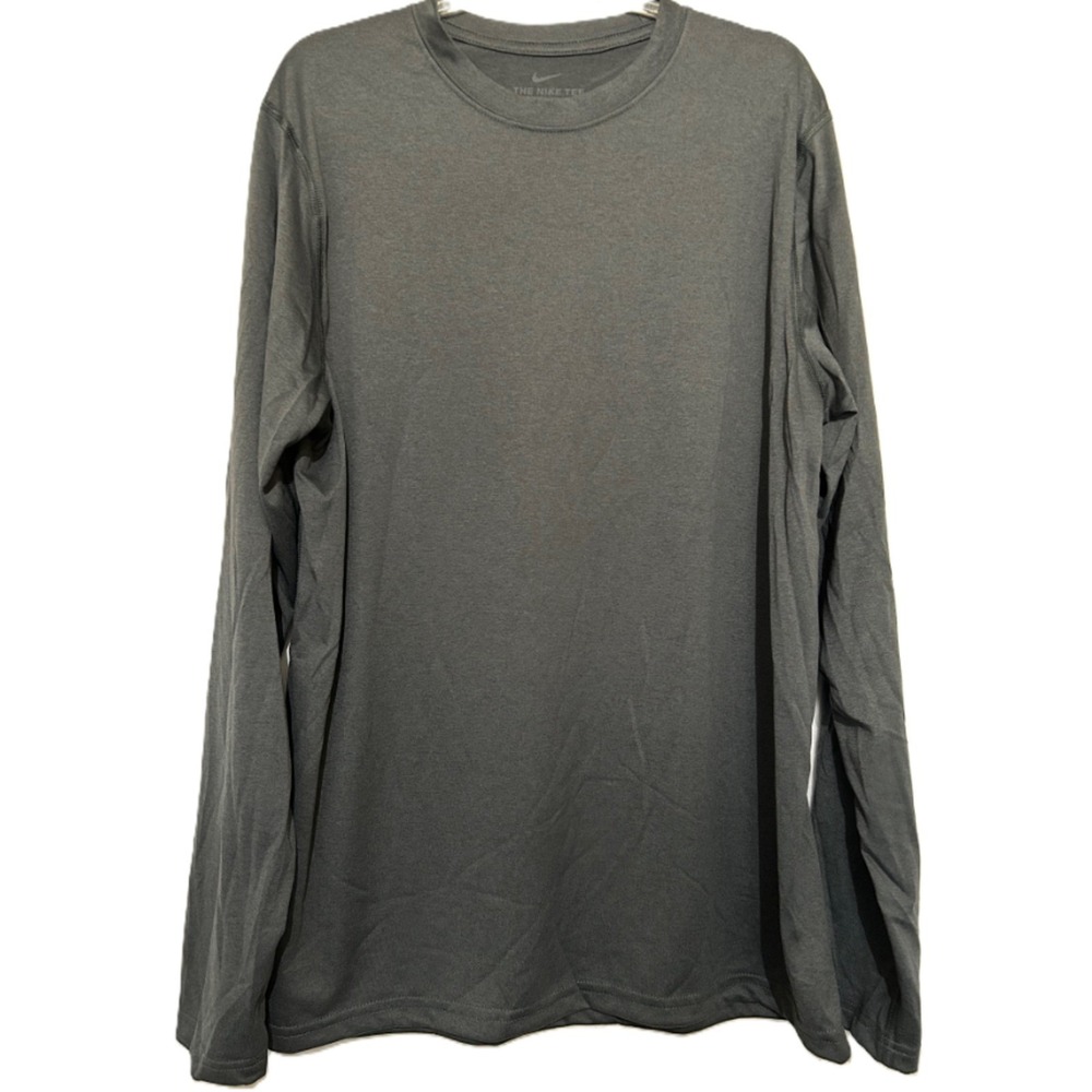 Nike Mens Dri-Fit The Nike Tee Long Sleeve T-Shirt Charcoal Gray XL